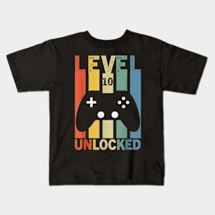 10th Birthday 10 Year old Level 10 Unlocked Video Gamer Kids T-Shirt